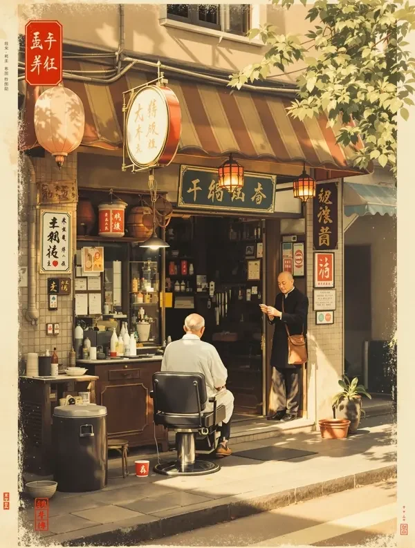 黄果AI官网《小城理发店》封面 - 都市情感短剧
